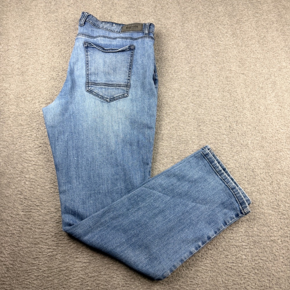 Kenneth Cole Reaction Straight Leg Women's Jeans Medium Wash Blue‎ Denim 38x32